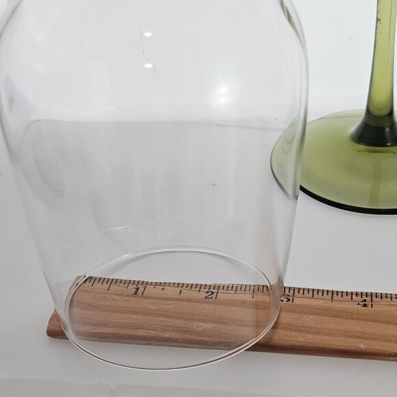 4 Libbey Olive Green Wine Goblet 9" red wine blown glass 17oz stylish romantic - Picture 7 of 7